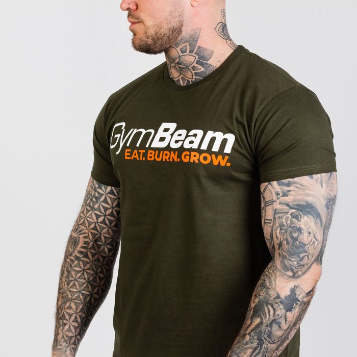 Grow T-shirt Military Green - GymBeam XXL