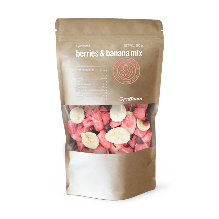 Lyophilized berries and banana mix - GymBeam 100 g