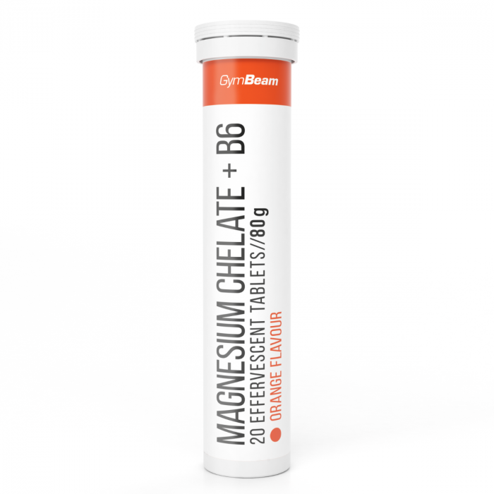 Magnesium chelate + B6 effervescent - GymBeam mango - 20 tab