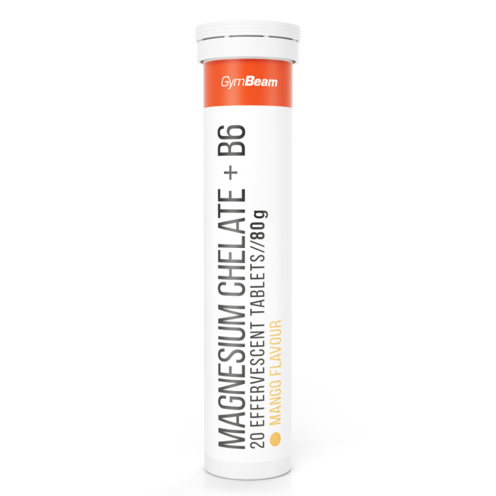Magnesium chelate + B6 effervescent - GymBeam mango - 20 tab