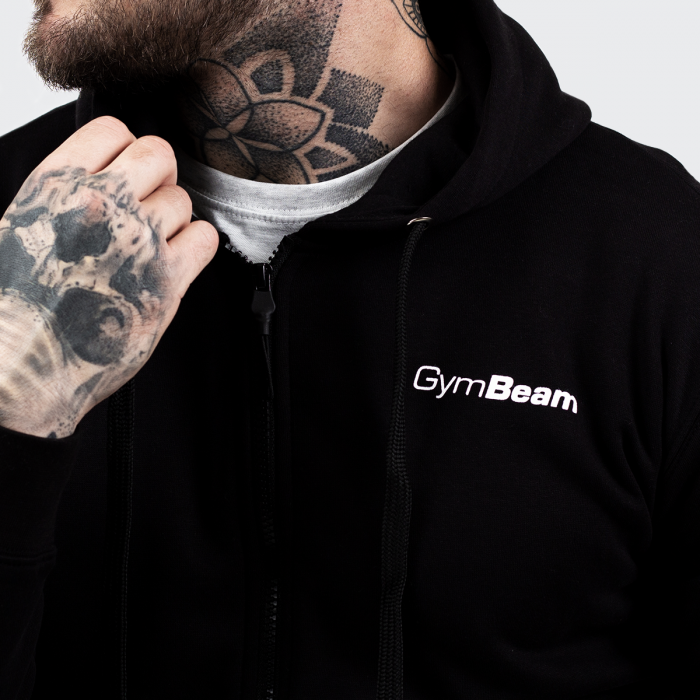 Men‘s Sweatshirt Zipper Hoodie Black - GymBeam XL