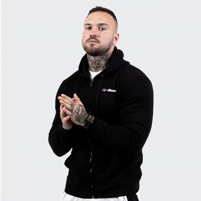 Men‘s Sweatshirt Zipper Hoodie Black - GymBeam XL