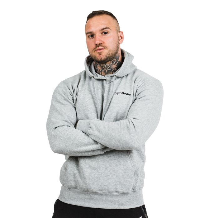 Men’s Athlete Hoodie Grey Black - GymBeam L