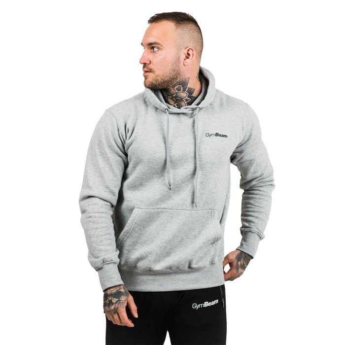 Men’s Athlete Hoodie Grey Black - GymBeam L