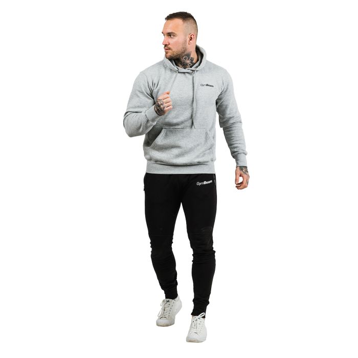 Men’s Athlete Hoodie Grey Black - GymBeam L