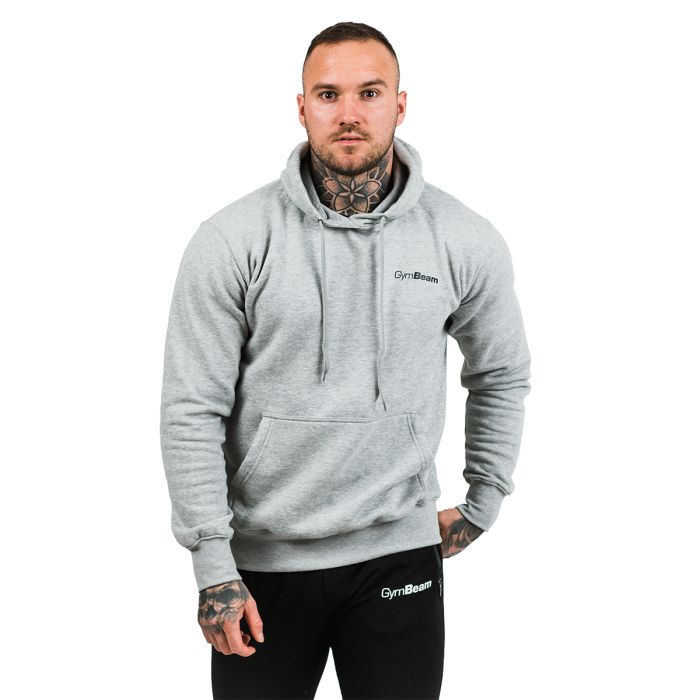 Men’s Athlete Hoodie Grey Black - GymBeam L