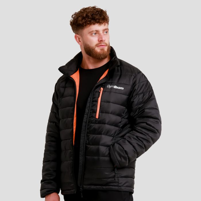 Men‘s Puffer Jacket Black/Orange - GymBeam L