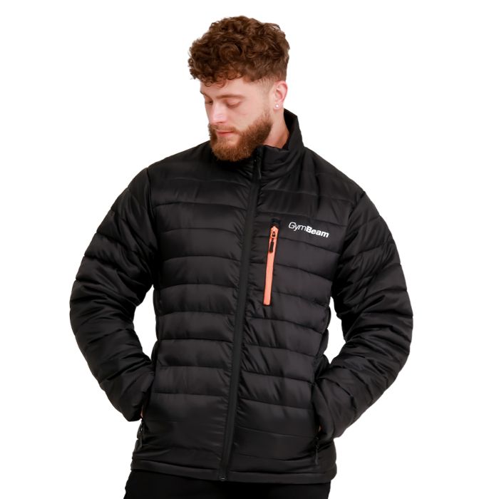 Men‘s Puffer Jacket Black/Orange - GymBeam L