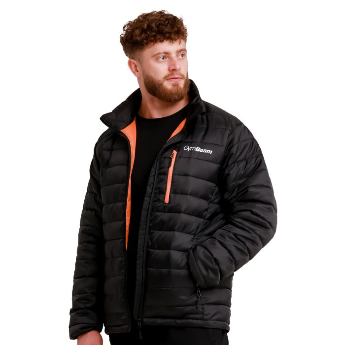 Men‘s Puffer Jacket Black/Orange - GymBeam L
