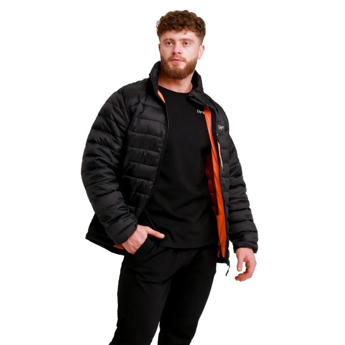 Men‘s Puffer Jacket Black/Orange - GymBeam L