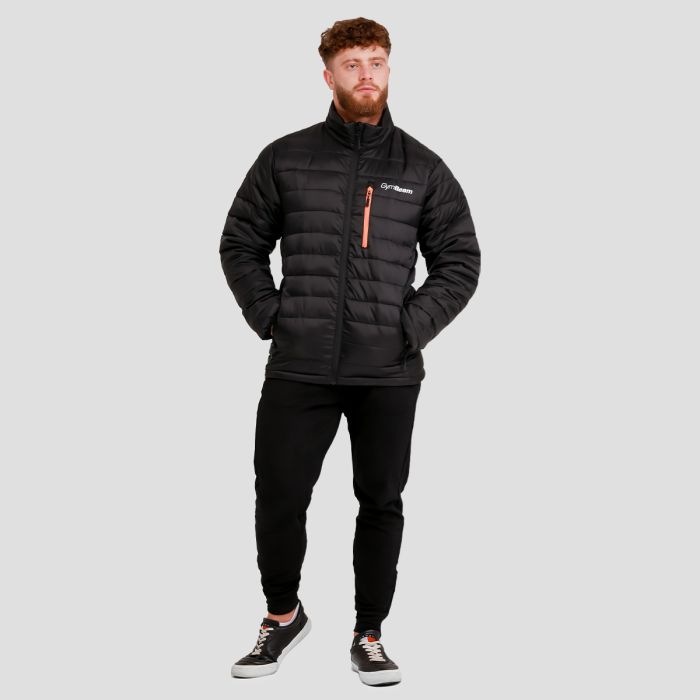 Men‘s Puffer Jacket Black/Orange - GymBeam L