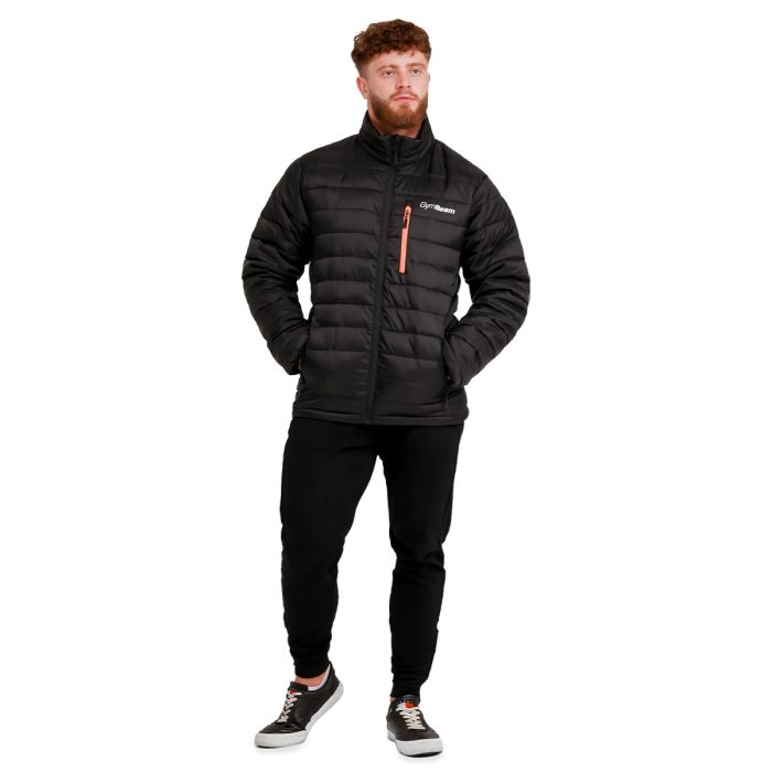 Men‘s Puffer Jacket Black/Orange - GymBeam L
