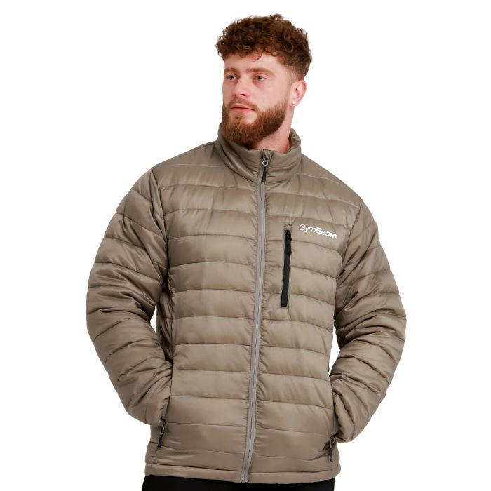Men‘s Puffer Jacket Vetiver/Black - GymBeam L