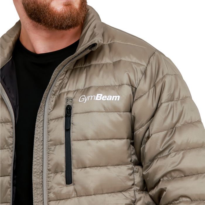 Men‘s Puffer Jacket Vetiver/Black - GymBeam L