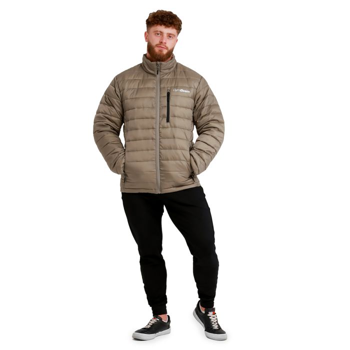 Men‘s Puffer Jacket Vetiver/Black - GymBeam L