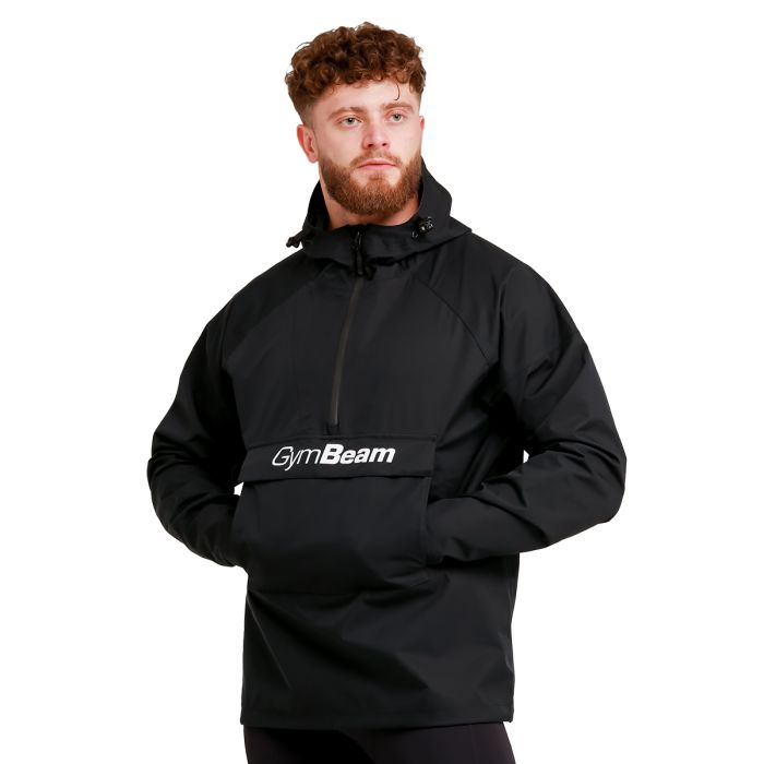 Men‘s Rain Smock Jacket Black - GymBeam XL
