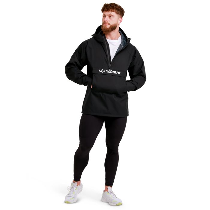 Men‘s Rain Smock Jacket Black - GymBeam XL