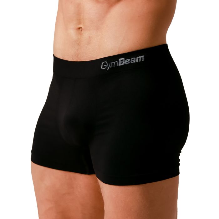 Men’s Seamless Boxers 2Pack Black - GymBeam XL