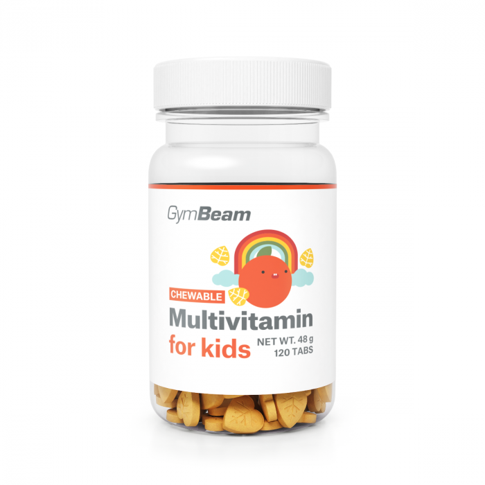 Chewable Multivitamin for kids - GymBeam 120 tab - orange