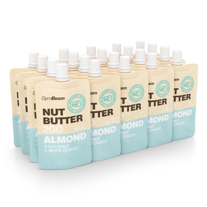 Nut Butter 2GO - almond butter with coconut and white chocolate - GymBeam 80 g
