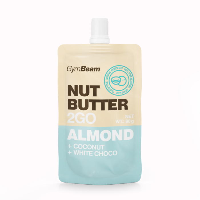 Nut Butter 2GO - almond butter with coconut and white chocolate - GymBeam 80 g