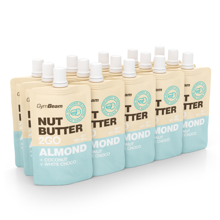 Nut Butter 2GO - almond butter with coconut and white chocolate - GymBeam 80 g