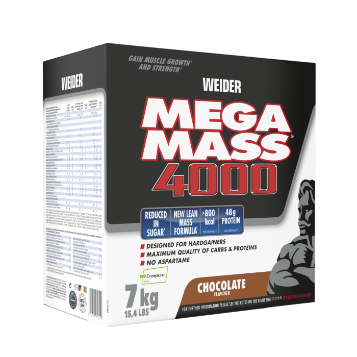 Gainer Giant Mega Mass 4000 - Weider 3000 g - chocolate
