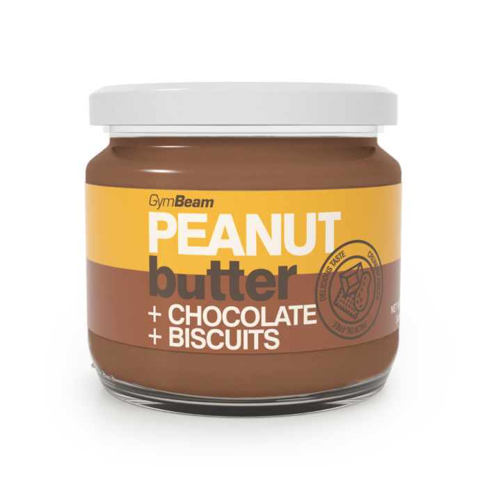 Peanut butter with chocolate and biscuits - GymBeam 340 g