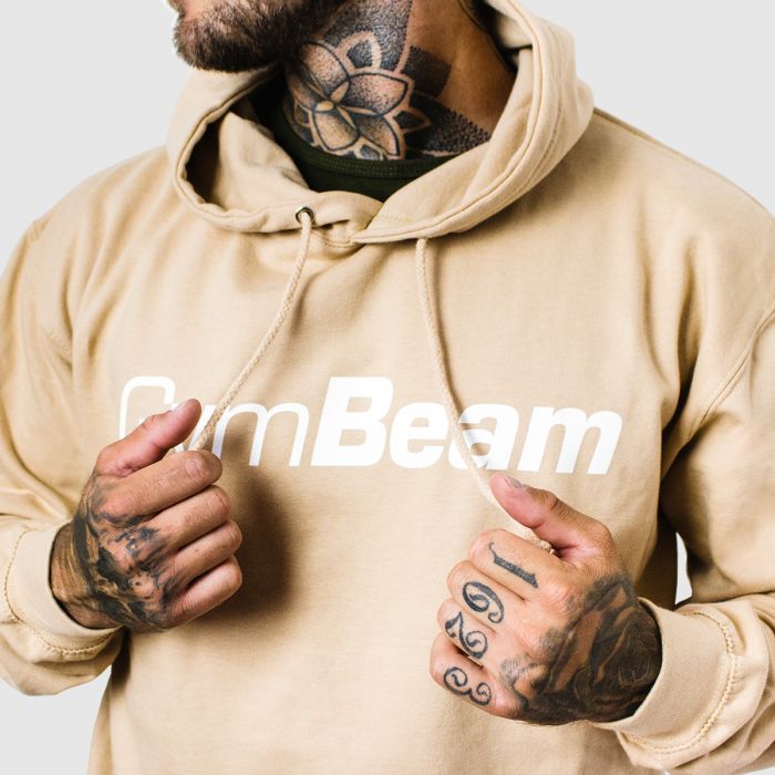 Men‘s PRO Hoodie Sand - GymBeam S - sand - white
