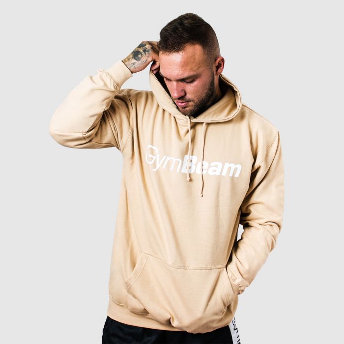 Men‘s PRO Hoodie Sand - GymBeam S - sand - white