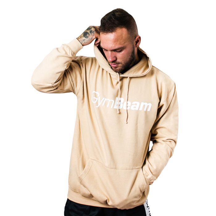 Men‘s PRO Hoodie Sand - GymBeam S - sand - white