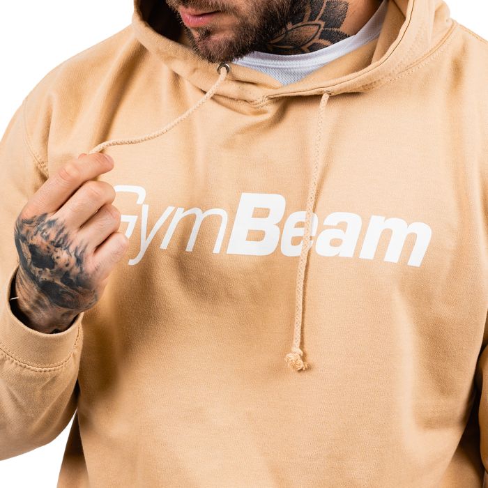 Men‘s PRO Hoodie Sand - GymBeam S - sand - white