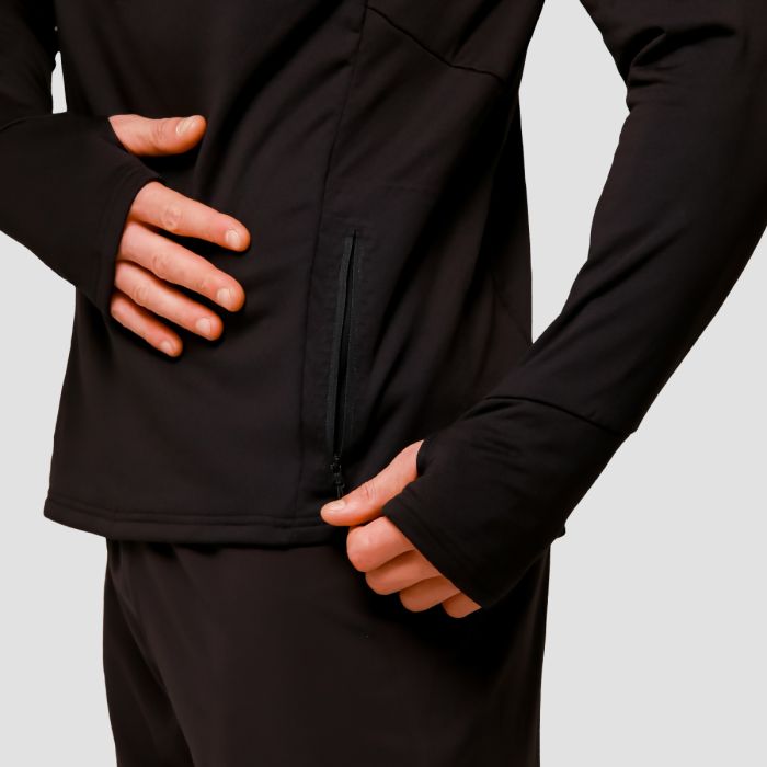 Pulse 1/2 Zip Running Sweatshirt Black - GymBeam M