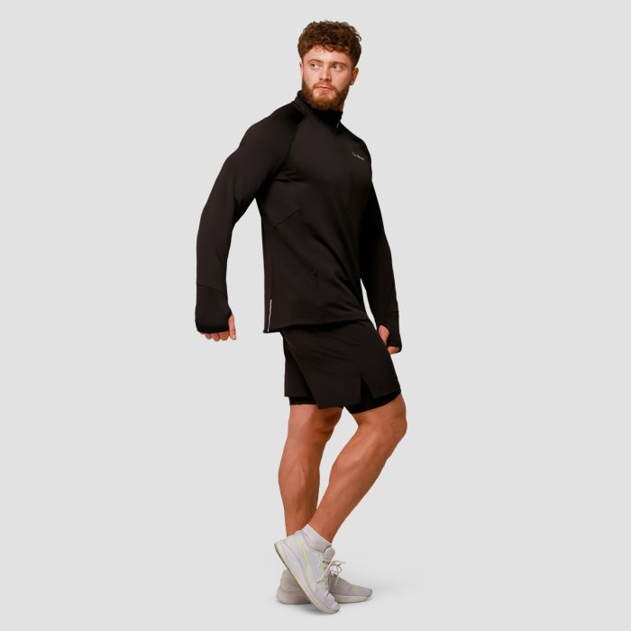 Pulse 1/2 Zip Running Sweatshirt Black - GymBeam M