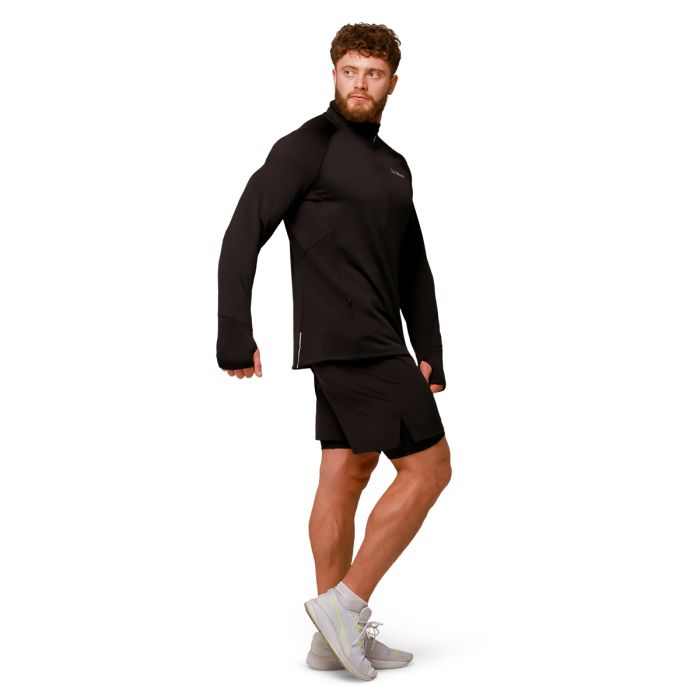 Pulse 1/2 Zip Running Sweatshirt Black - GymBeam M