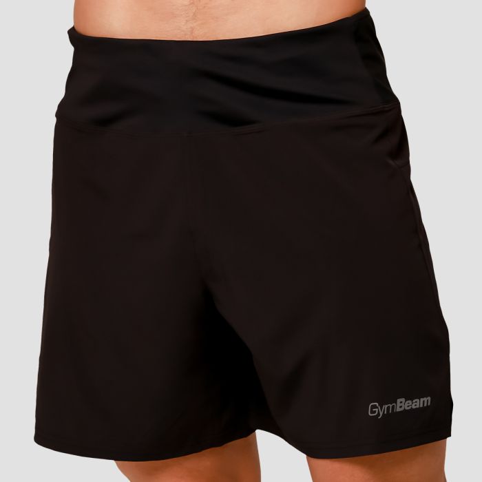 Pulse Running shorts 2in1 Black - GymBeam L