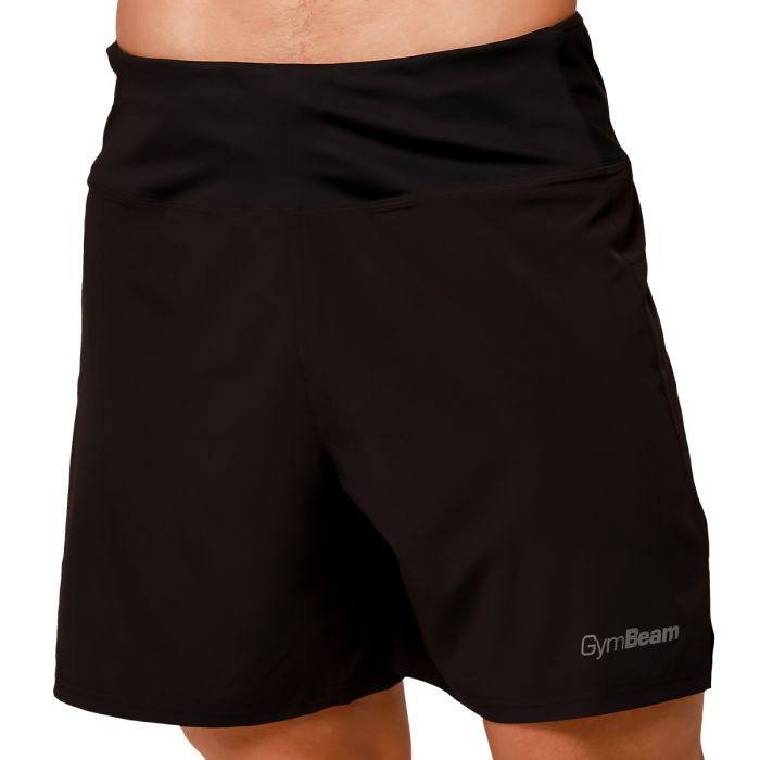 Pulse Running shorts 2in1 Black - GymBeam L