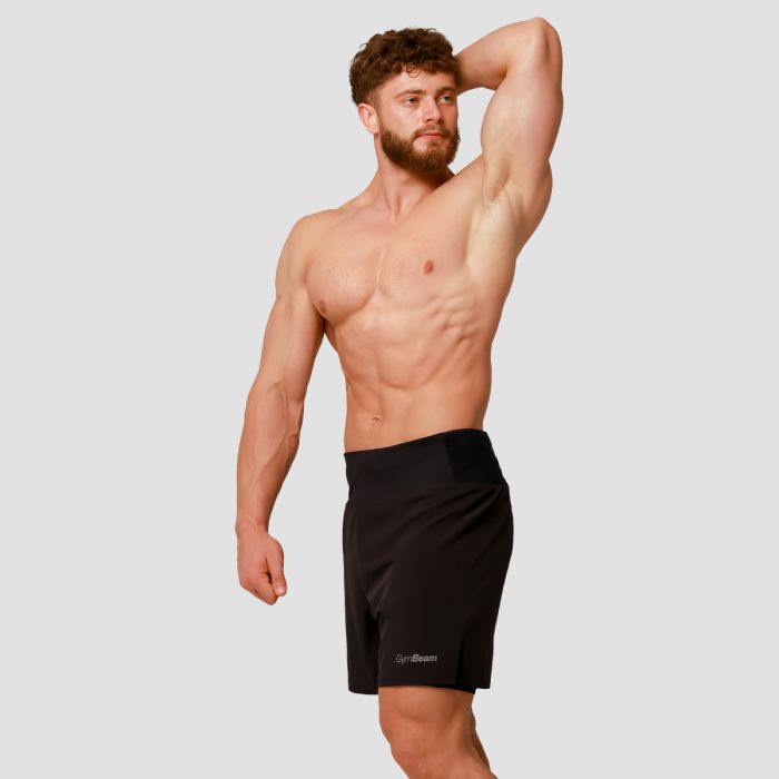Pulse Running shorts 2in1 Black - GymBeam L
