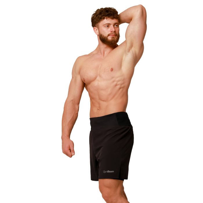 Pulse Running shorts 2in1 Black - GymBeam L