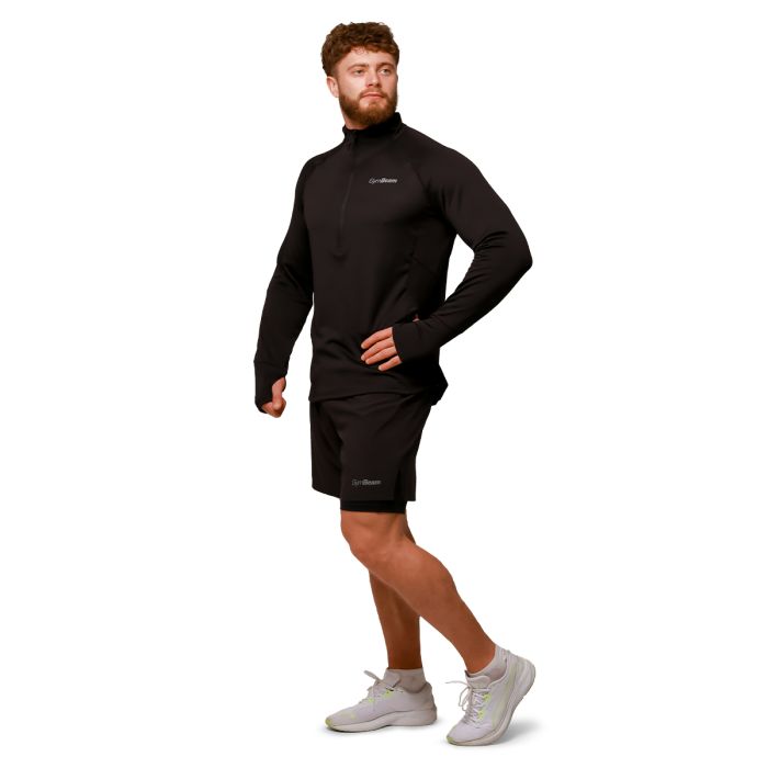 Pulse Running shorts 2in1 Black - GymBeam L