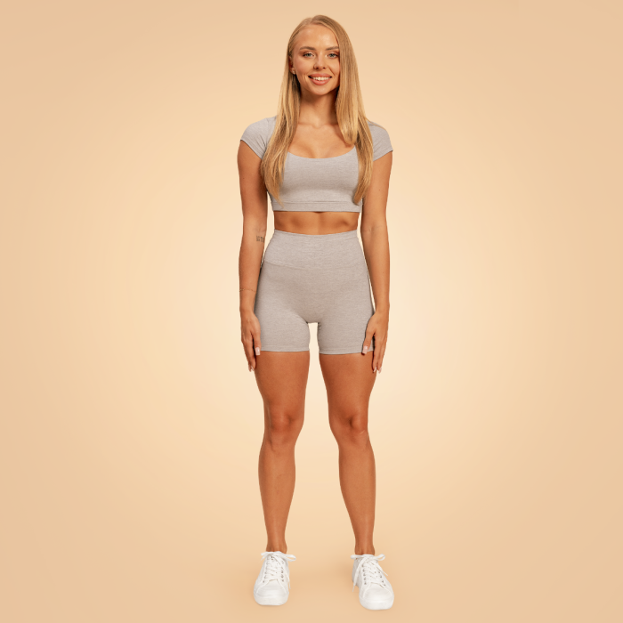 Women‘s Sense Cropped T-shirt Grey - BeastPink XS