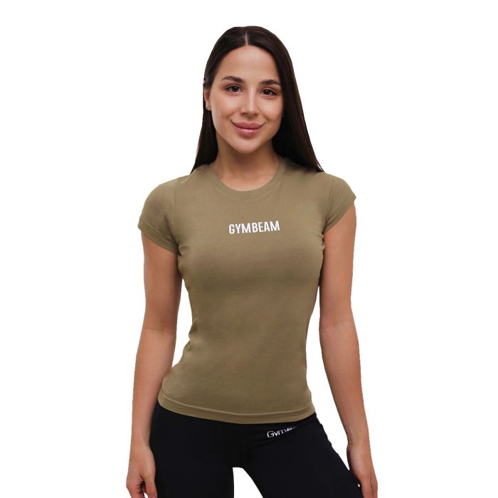 Women‘s T-shirt FIT Olive - GymBeam S