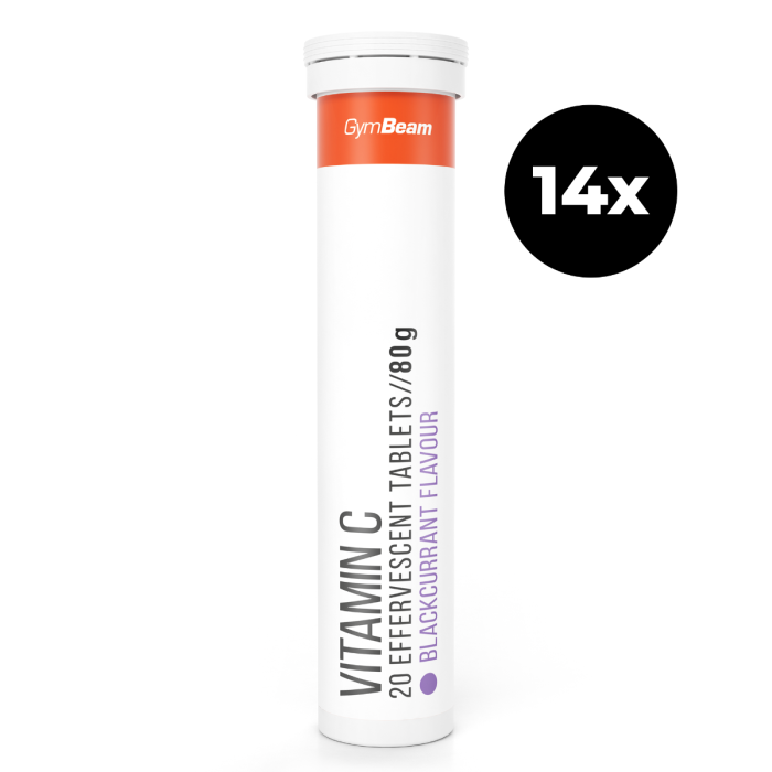 Vitamín C 1000 mg effervescent - GymBeam orange - 20 tab