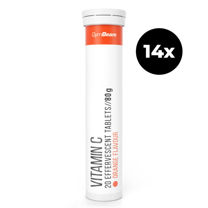 Vitamín C 1000 mg effervescent - GymBeam orange - 20 tab