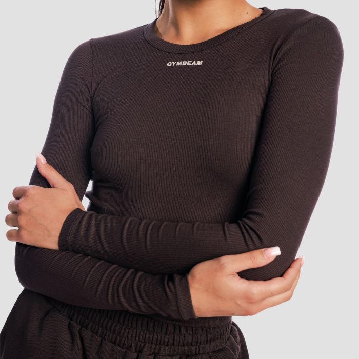 Women‘s Aura Long Sleeve T-Shirt Tee Brown - GymBeam S