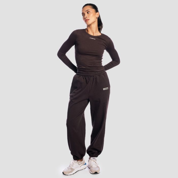 Women‘s Aura Long Sleeve T-Shirt Tee Brown - GymBeam S