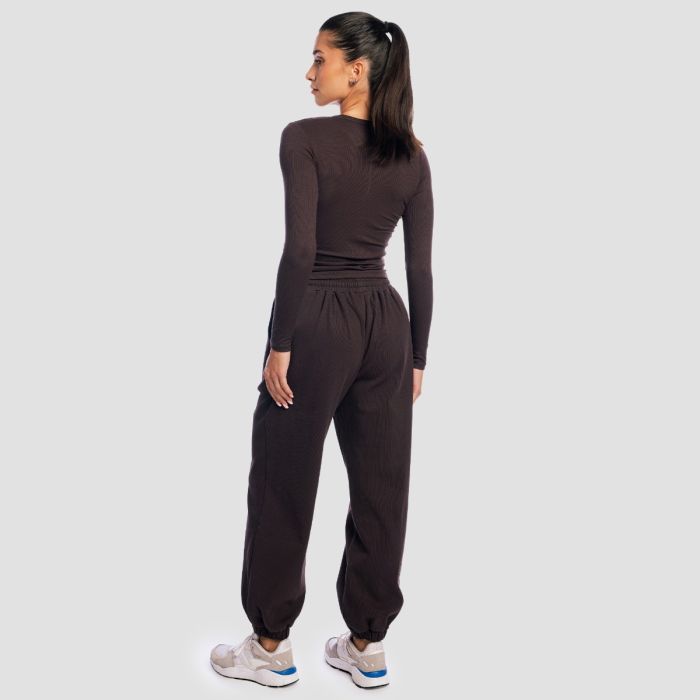 Women‘s Aura Long Sleeve T-Shirt Tee Brown - GymBeam S