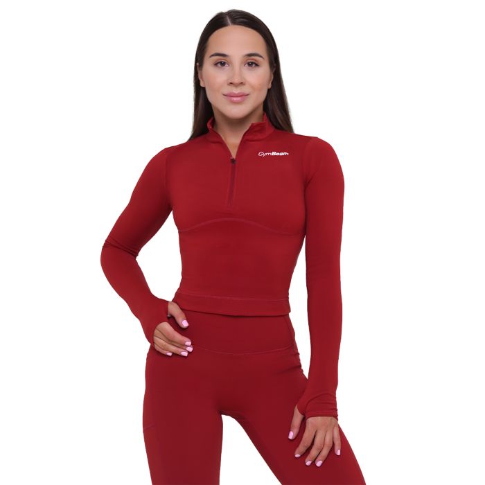 Women‘s Ignite Sports Top Dark Red - GymBeam M