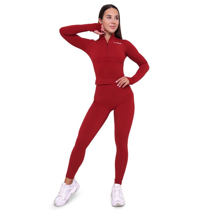 Women‘s Ignite Sports Top Dark Red - GymBeam M