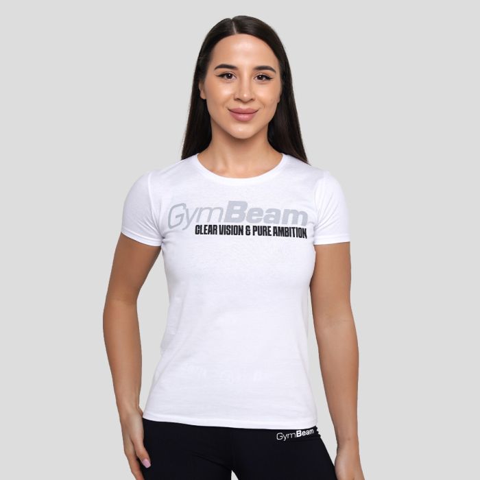 Women‘s Pure Ambition T-shirt White - GymBeam L